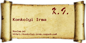 Konkolyi Irma névjegykártya